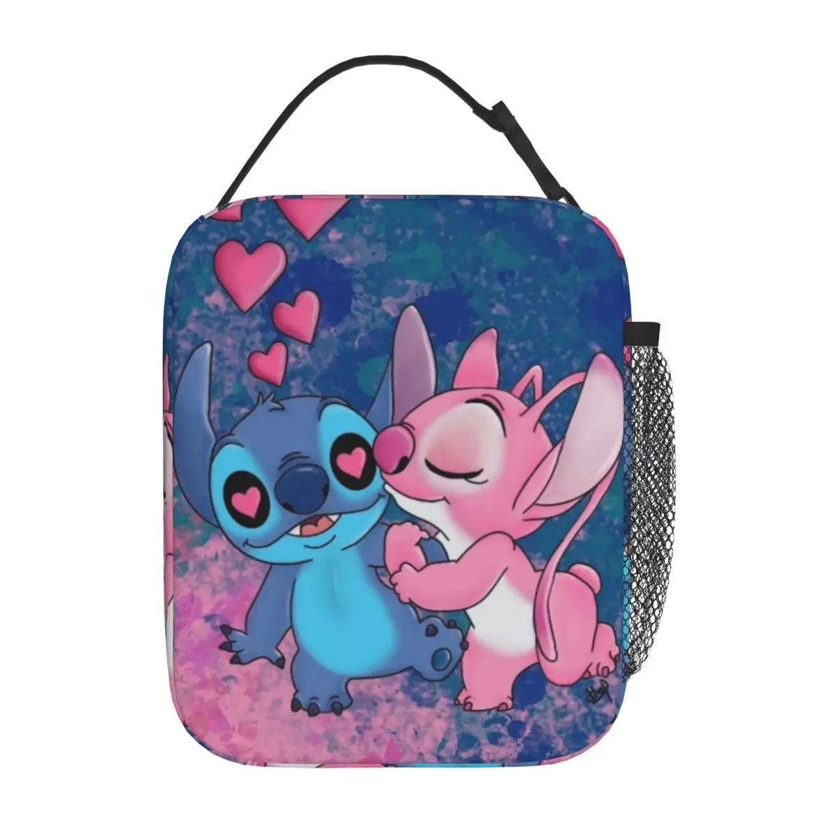 

Изолированная сумка для ланча Stitch And Angel, портативный контейнер для еды, Термосумка, тоут, Ланч-бокс, для колледжа, для улицы, сумка для бенто