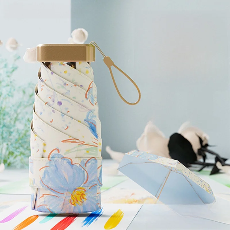 

Ultra-Light Portable Sun Umbrella Women's Style Card Design High UV Protection Compact Sunshade Umbrella for Outdoor Use