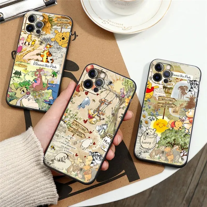 

Winnie The Pooh Vintage Cute Phone Case for iPhone 17 Cases 16 15 14 13 12 Mini 11 Pro Max 16 Plus 17Pro 17E 17 Air 16E XS Cover