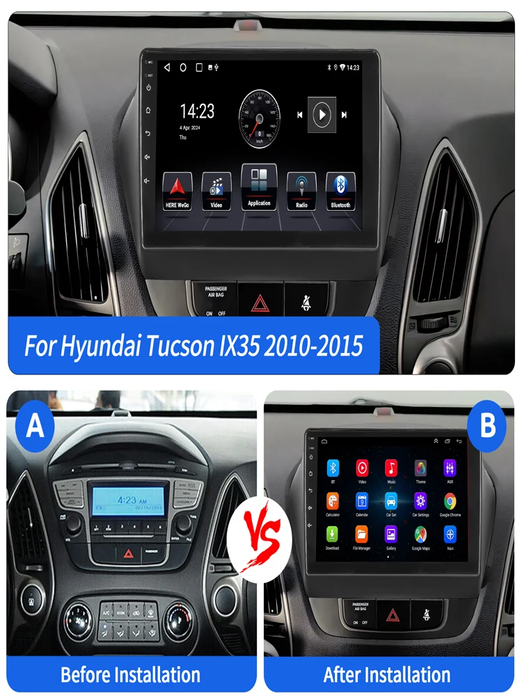 MOPECT 4 + 128G Wireless CarPlay Android Auto Autoradio für Hyundai IX35 2010 2011-2015 GPS Stereo WiFi 2Din Multimedia Player