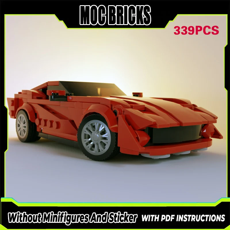 

Конструктор MOC: Модель гоночного автомобиля, красный спортивный автомобиль высшего класса, модульная технология, подарки, праздничный набор для сборки, детские игрушки