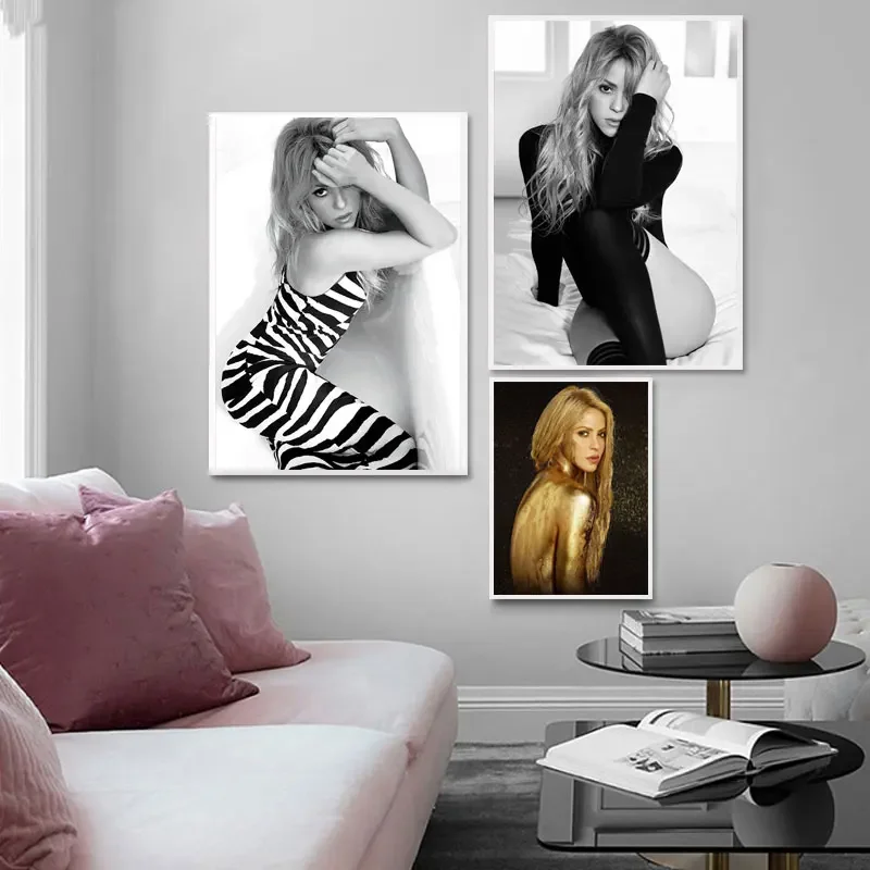 Shakira Posters Poster Music Singer Star Canvas Posters and Prints Photo Portrait Pictures Bar Hotel Cafe Wall Art Decor