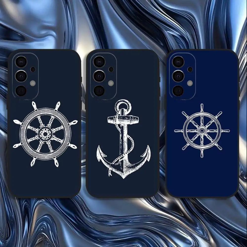 

Чехол для телефона с якорным колесом лодки и корабля для Samsung S25, S24, S21, S22, S23, S30, Ultra, S20, Plus, Fe, Lite, черный чехол 5G