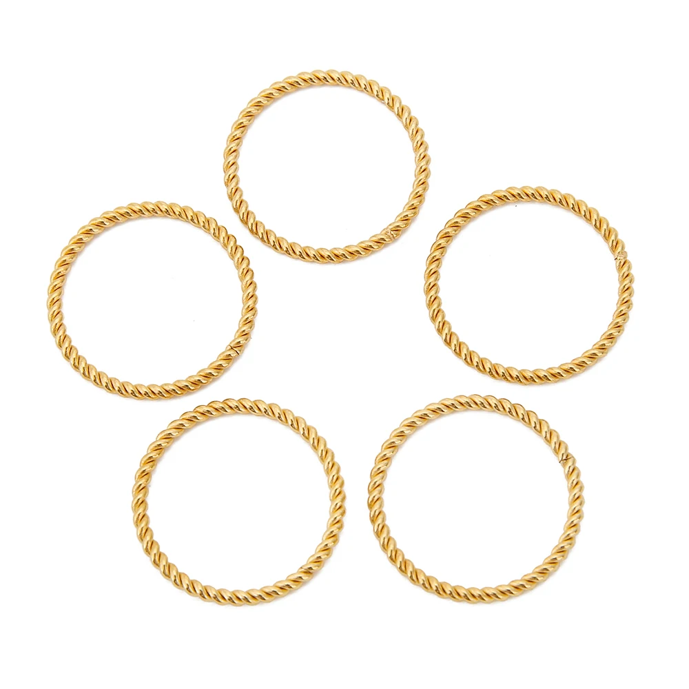 20pcs Stainless Steel Spiral Hoops Twisted Big Circles Necklaces Pendants Connectors Earrings Dangle Charms DIY Jewelry Findings