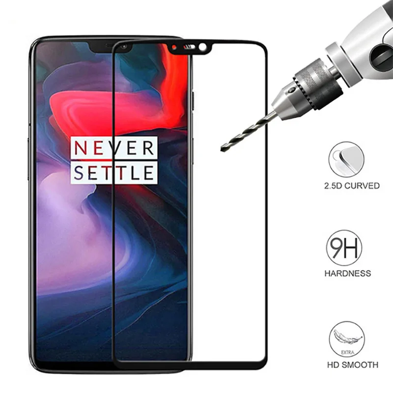 Película de vidro temperado para oneplus 6 a6003, película protetora completa para oneplus6 one plus 6 1 + 6 6.28 ", cobertura total