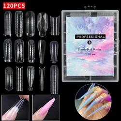 Misscheering 120Pcs/Box Transparent Fake Nails Acrylic French Nail Tips Full Coverage Press On Nails Accessory DIY Manicure Tool