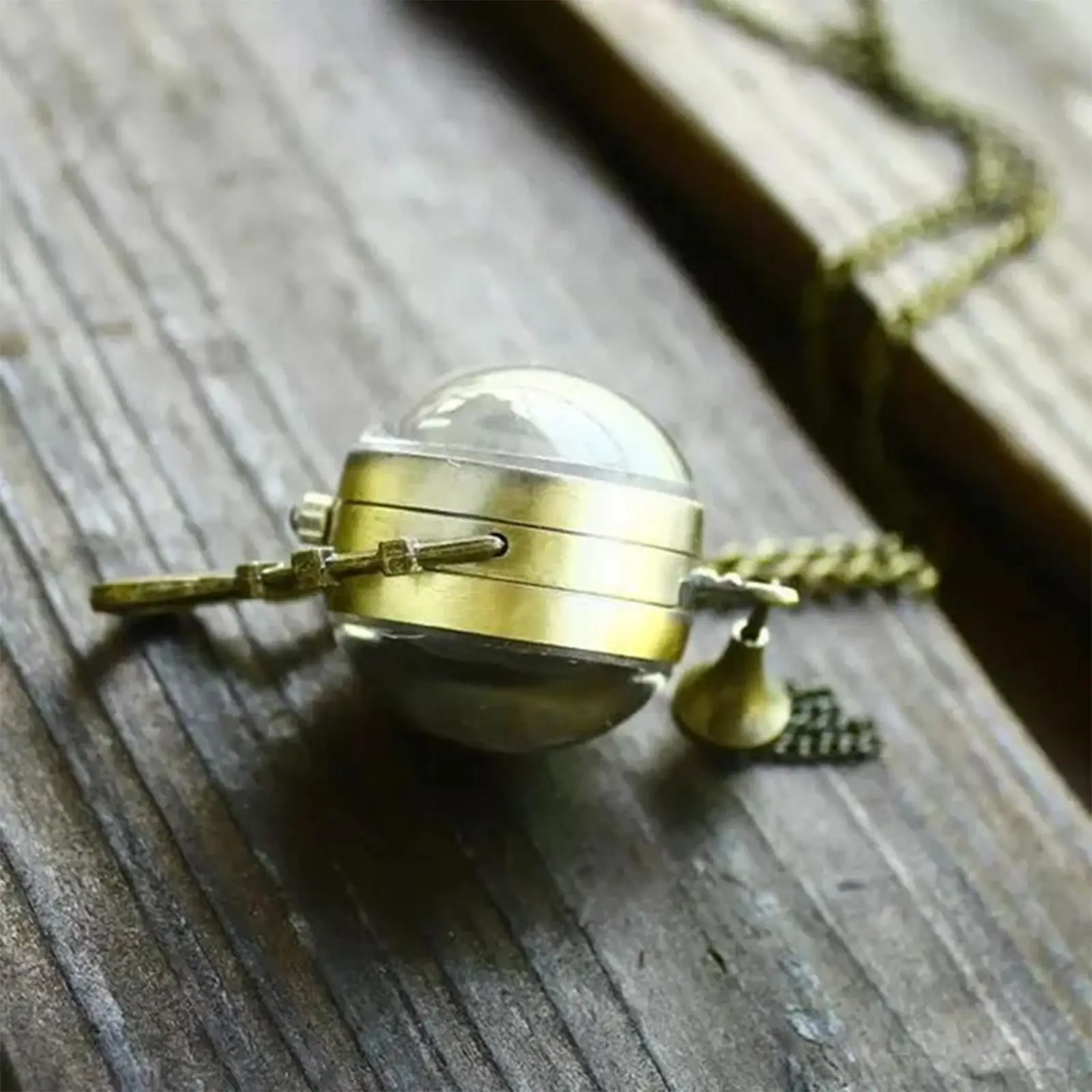 Pocket Watch Vintage Alloy Fisheye Glass Ball Gift Necklace for Birthday Men Women