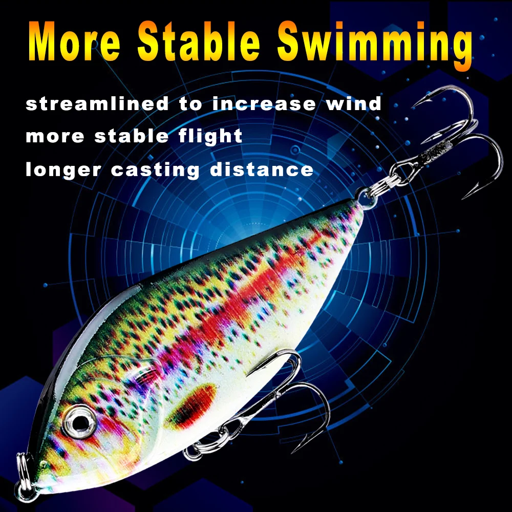 AYWFISH Jerk Sinking Fishing Jerkbait Baby Predator Slider Lures VIB Hard Crankbait Wobbler 7CM 14.5G Pike Musky Killer Tackle