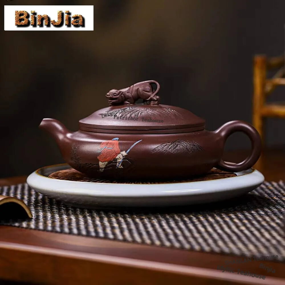 

350ML Traditional Yixing Purple Clay Teapots Handmade Pot Raw Ore Purple Mud Tea Making Kettle with Filter Zisha Tea Set Teaware