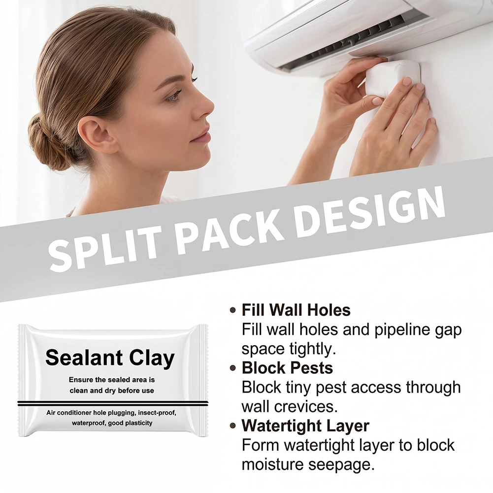 Gap Crack Sealing Mud,White Waterproof Sealant Puttys,Quick Mending Sealing Clay For Wall Hole,For Ac-Ducts/Wall Holes Repair