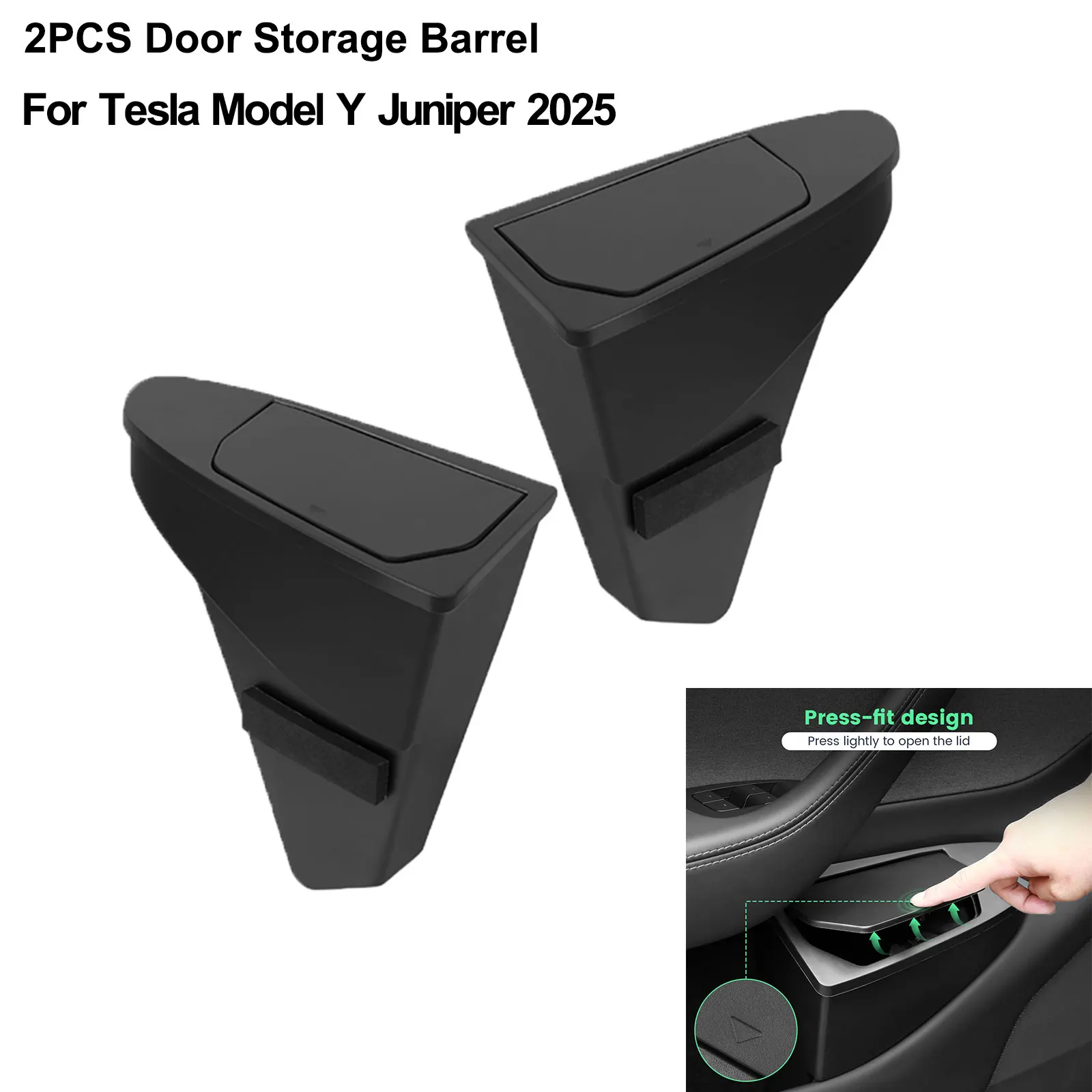 

Car Door Handle Storage Box For Tesla Model Y Juniper 2025 Front Door Storage Barrel Model Y 2026 Car Accessories
