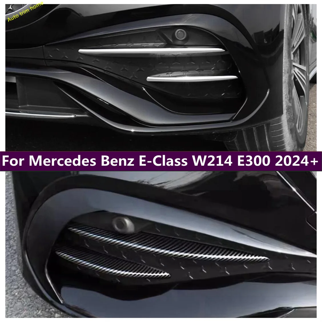 

Front Fog Light Eyelid Decor Frame Cover Trim Strips StickersBumper Molding Guard For Mercedes Benz E-Class W214 E300 2024 2025