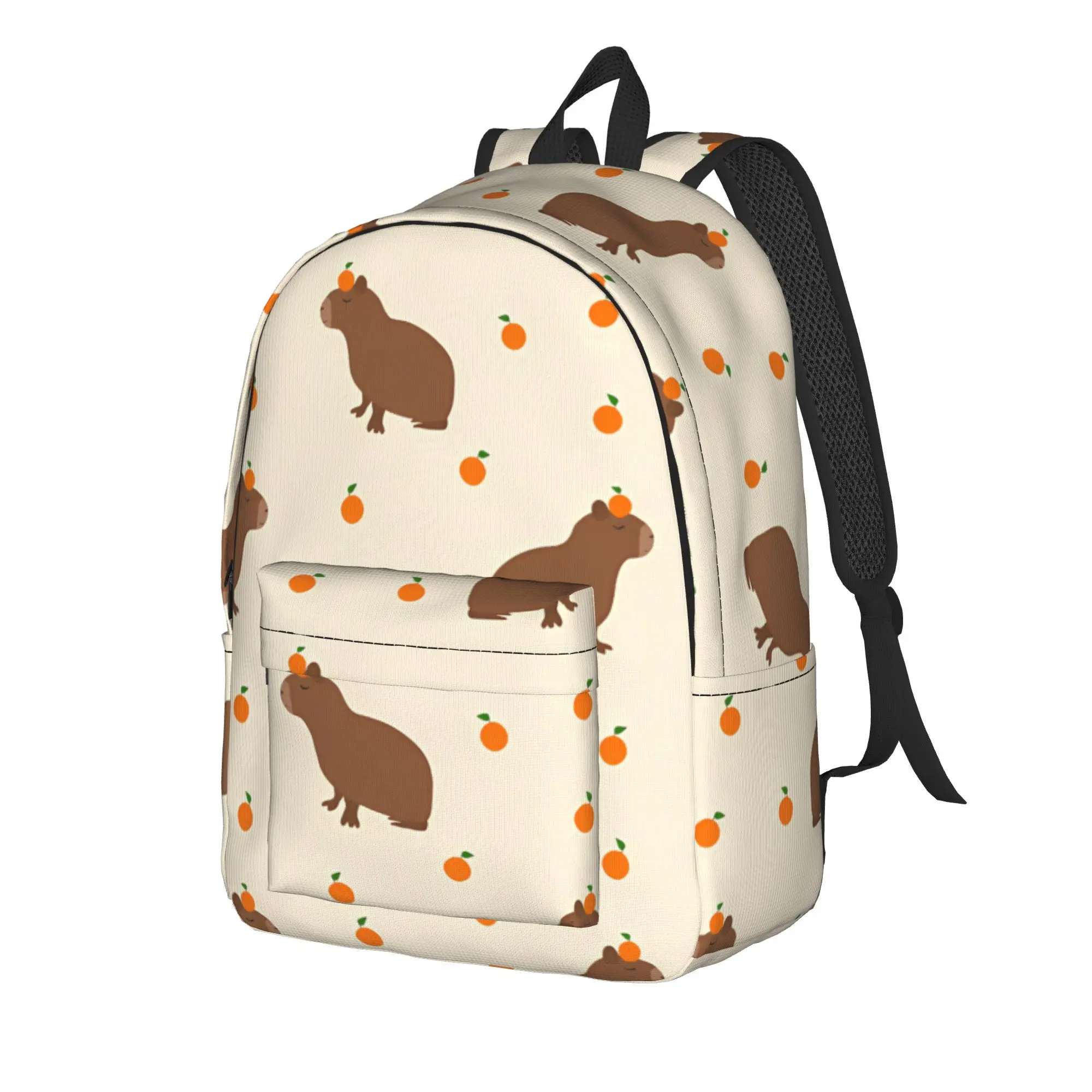 Orange Fruit Capybara Backpack  Hiking Backpacks Youth Custom Print School Bags Style Rucksack
