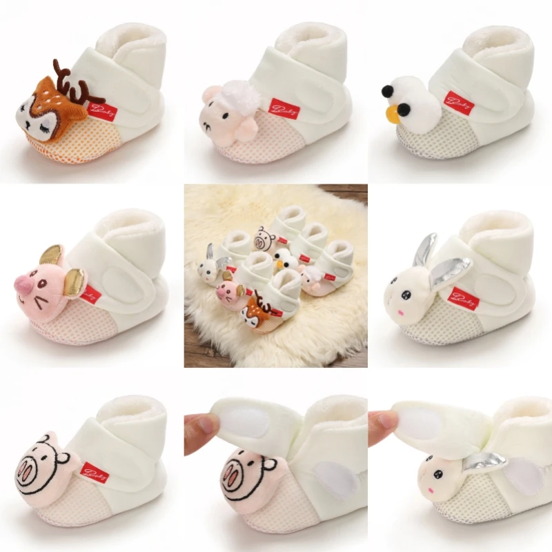 

Cute baby cotton shoes newborn soft soled warm walking boots 0-1 years old