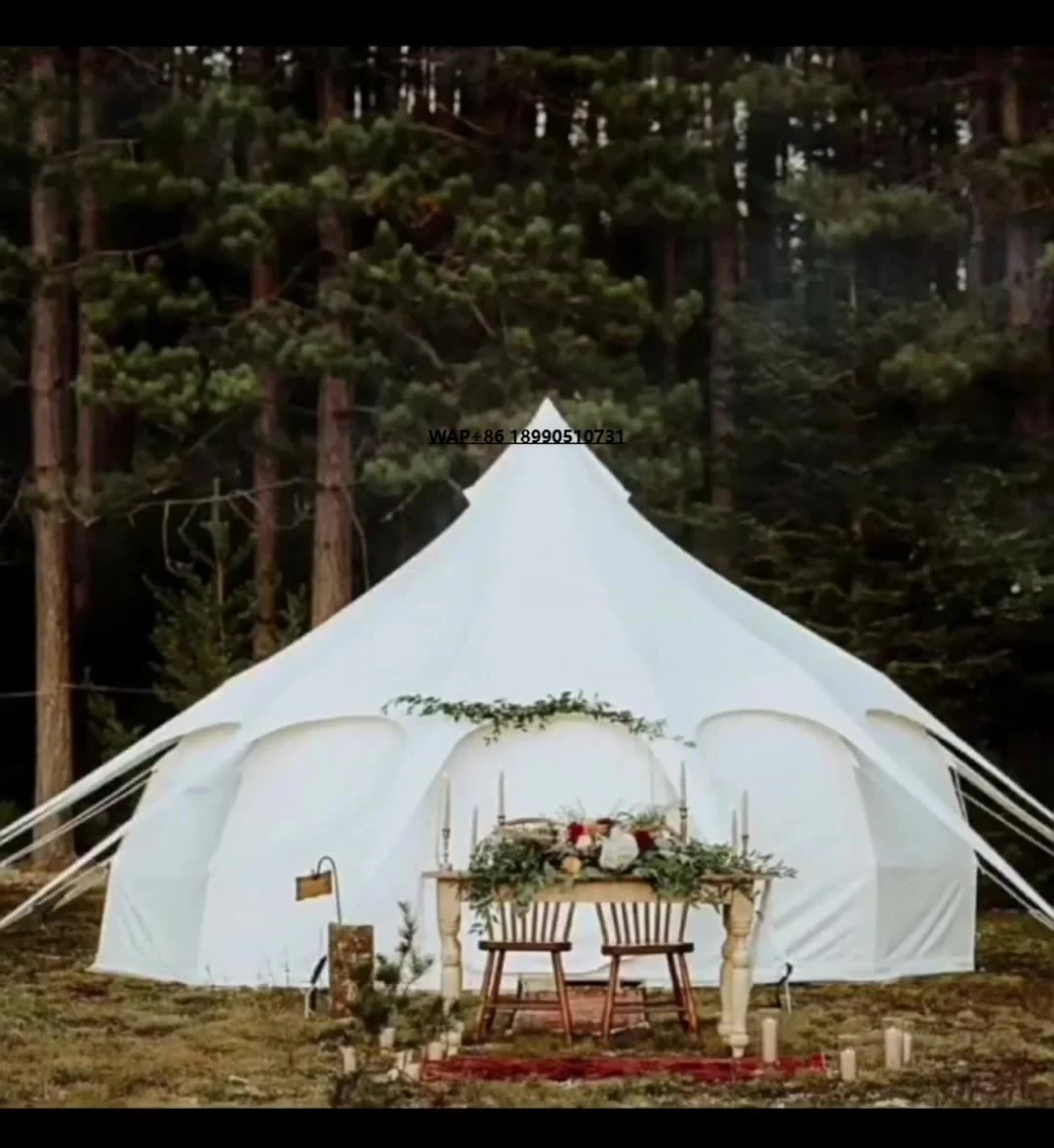 

Light Luxury Water Drop Lotus Yurt Rainproof and Sunproof Super Large Oxford Fabric Outdoor Accommodation Tent for Camping