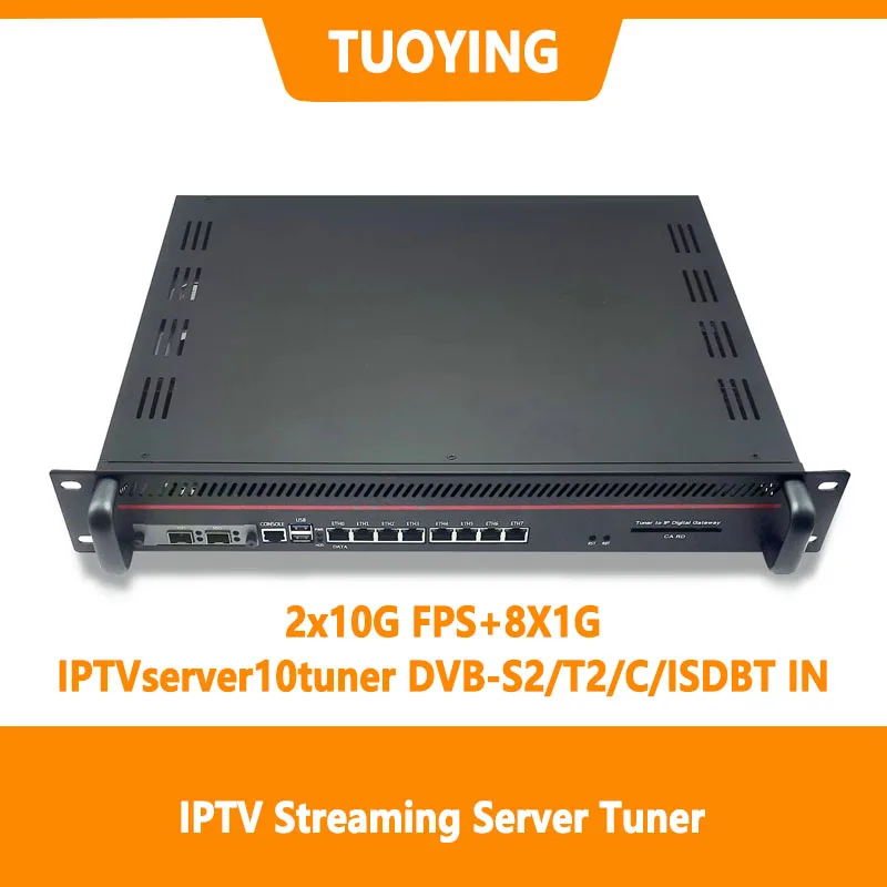 IPTV Streaming Server Tuner to ip Live + On-demand RF to IPTV DVB-S2 DVB-T2 DVB-C ISDBT Receiver Demodulator TV System All-in