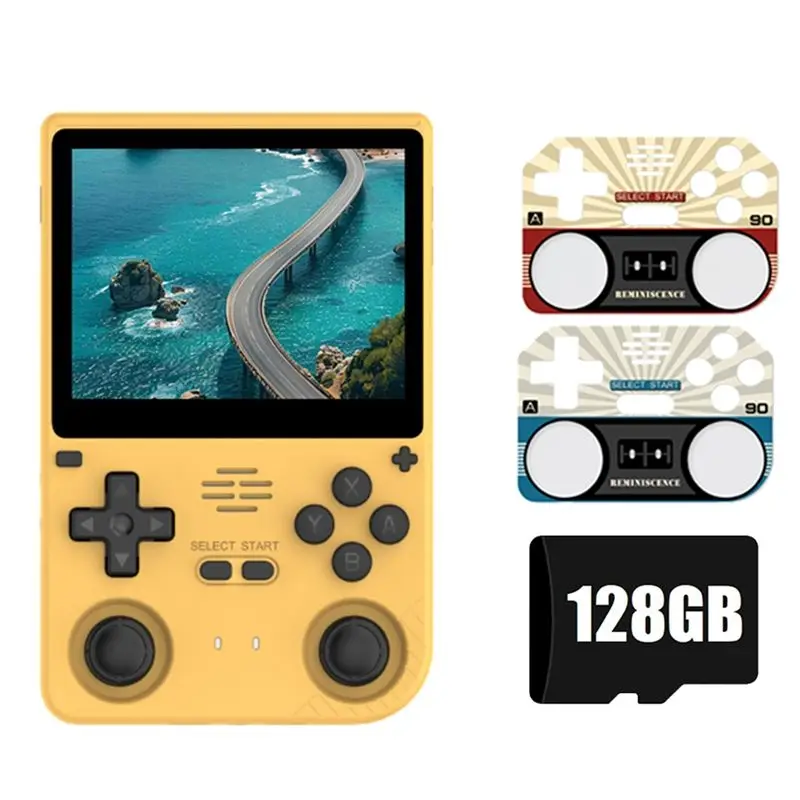 

-[A51I Digital]V20 Retro Video Handheld Game Console 128GB 3.5Inch IPS HD Screen A133P Open Source Linux For GBA NDS SFC Simulat