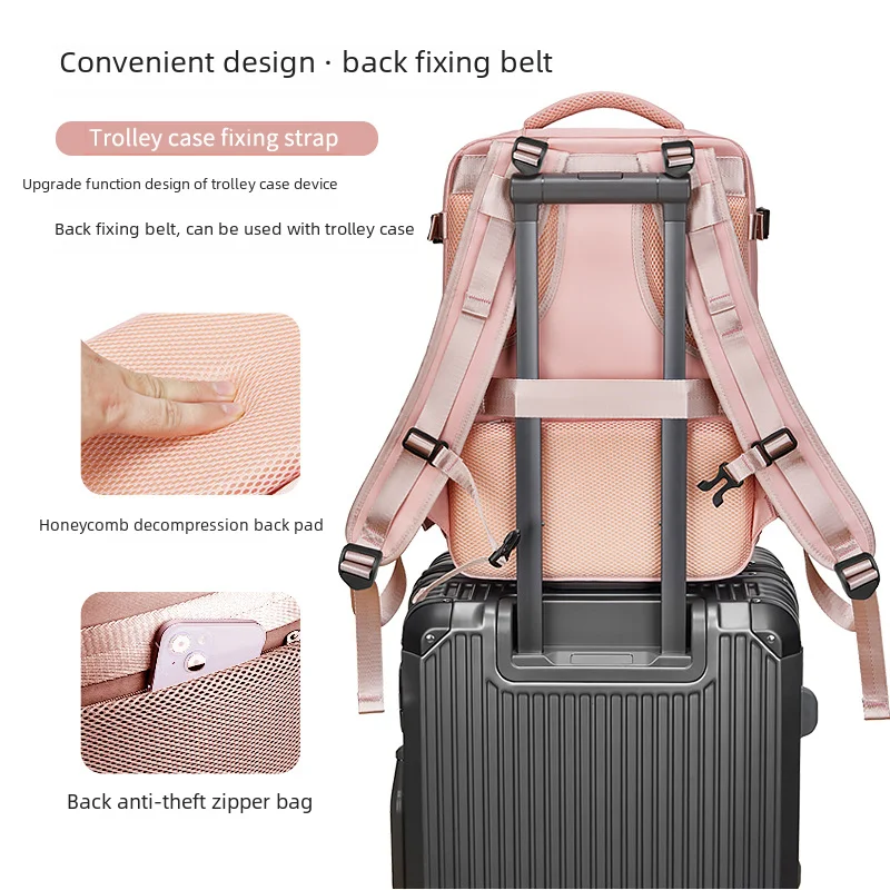 Women laptop backpack 15.6inch teenage girl USB charging school backpack independent shoe bag travel backpack outdoor backpack
