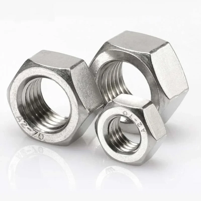 M3-M20 A2-70 304 Stainless Steel Left Hand Thread Hex Nuts / DIN934 Reverse Thread Lock Nuts for Machinery & Automotive