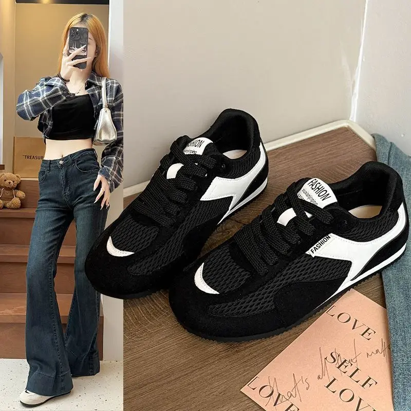 

Women Vulcanized Shoes Comfortable New Breathable Mesh Versatile Casual Sports Board Shoes Fashionable Thick Sole Running