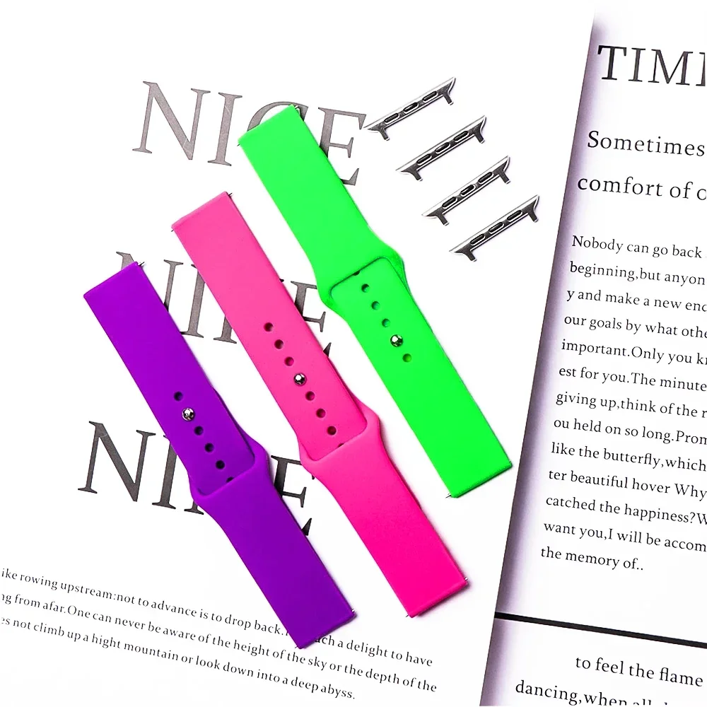 Pulseira de silicone para apple watch, pulseira de 44mm 40mm 49mm 45mm 41mm 38-42mm, pulseira iwatch série 8 se 9 7 6 5 4 3 ultra 2