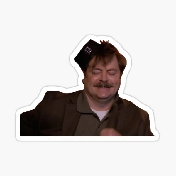 Drunk Ron Swanson  5PCS Stickers for Decor  Stickers Kid Water Bottles Decorations Print Laptop Background Anime Bumper Luggage