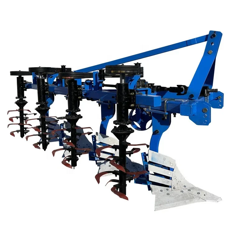 Tractor three-point suspension plow rotary machine Agricultural plow with rotary tillage