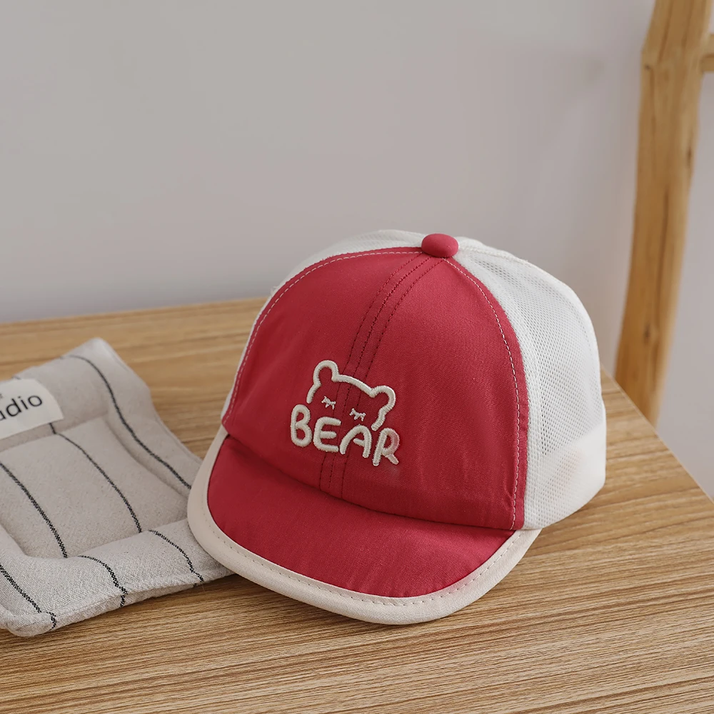 

Simple soft-top embroidered lettered bear quick-drying baseball cap for summer outdoor breathable sun protection hat