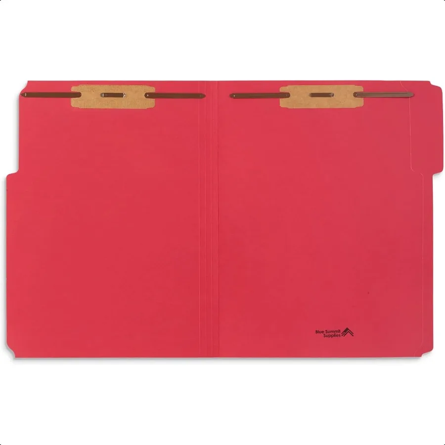 50 مجلد ملفات قفل أحمر 1 3 قطع علامة تبويب معززة متينة 2 شوكات مربوطة مثبتة لتنظيم الملفات الطبية القياسية قانون Cl