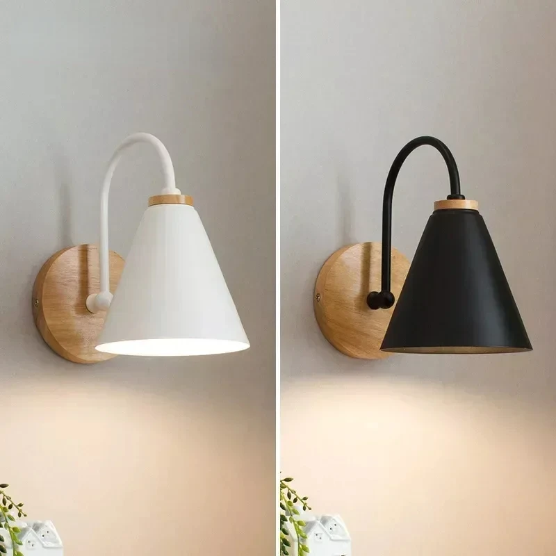 

Nordic Wall Sconce Light Fixture for Bedroom Bedside Living Room Lighting Luminaire Lamp Indoor Wooden decor retro