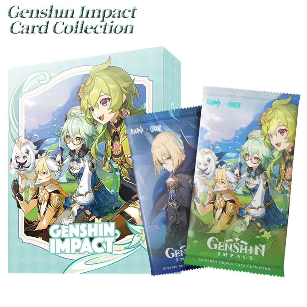 

New Genshin Impact Cards Paimon Amber Klee TCG Rare Trading Collection Card Anime Battle Carte for Children Birthday Gift Toys