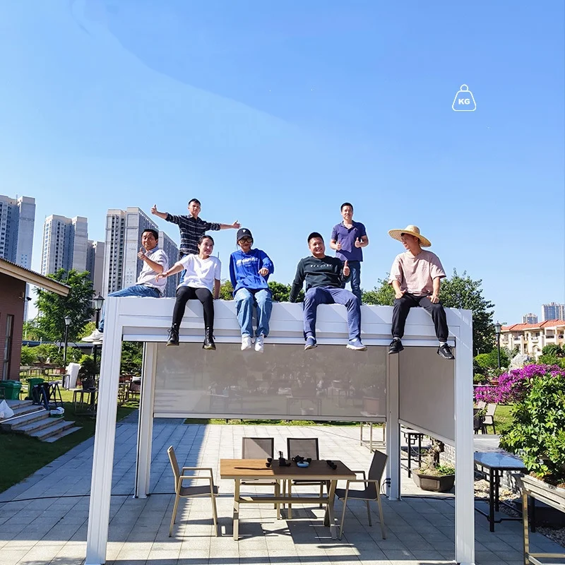 df-New Arrival Outdoor Waterproof Square Adjustable Shutter Aluminum Louver gazebo outdoor Roof Pergola aluminium outdoor！