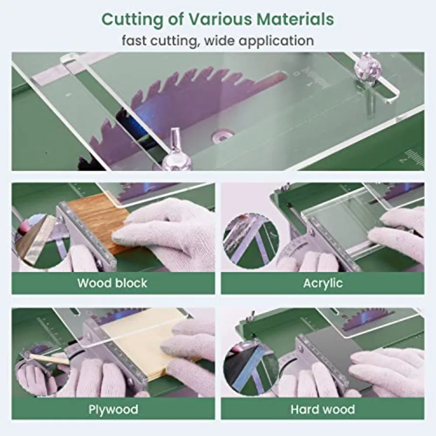 منشار طاولة صغير محمول دقيق 300 وات مع عمق قطع 1.14IN لنموذج الخشب DIY الحرف النجارة قابل للتعديل 0180 زاوية Cuttin