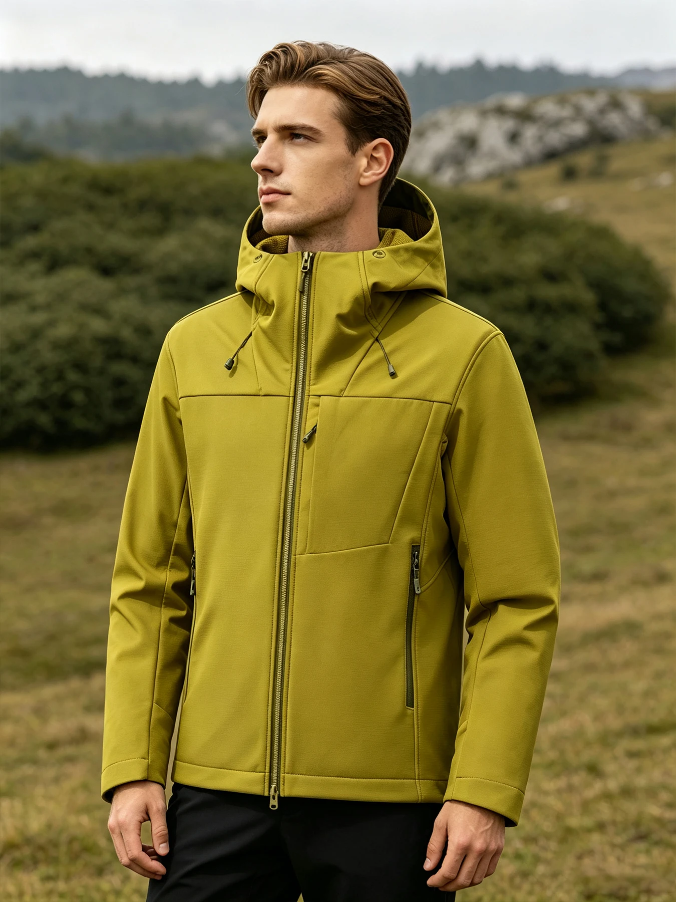 Herren Damen Wasserdichte Softshell-Jacke Winddichte Warme Fleece-Gefütterte Regenjacke Unisex Wander- Kletter- Trekking-Outdoor-Windbreaker – Detail 3