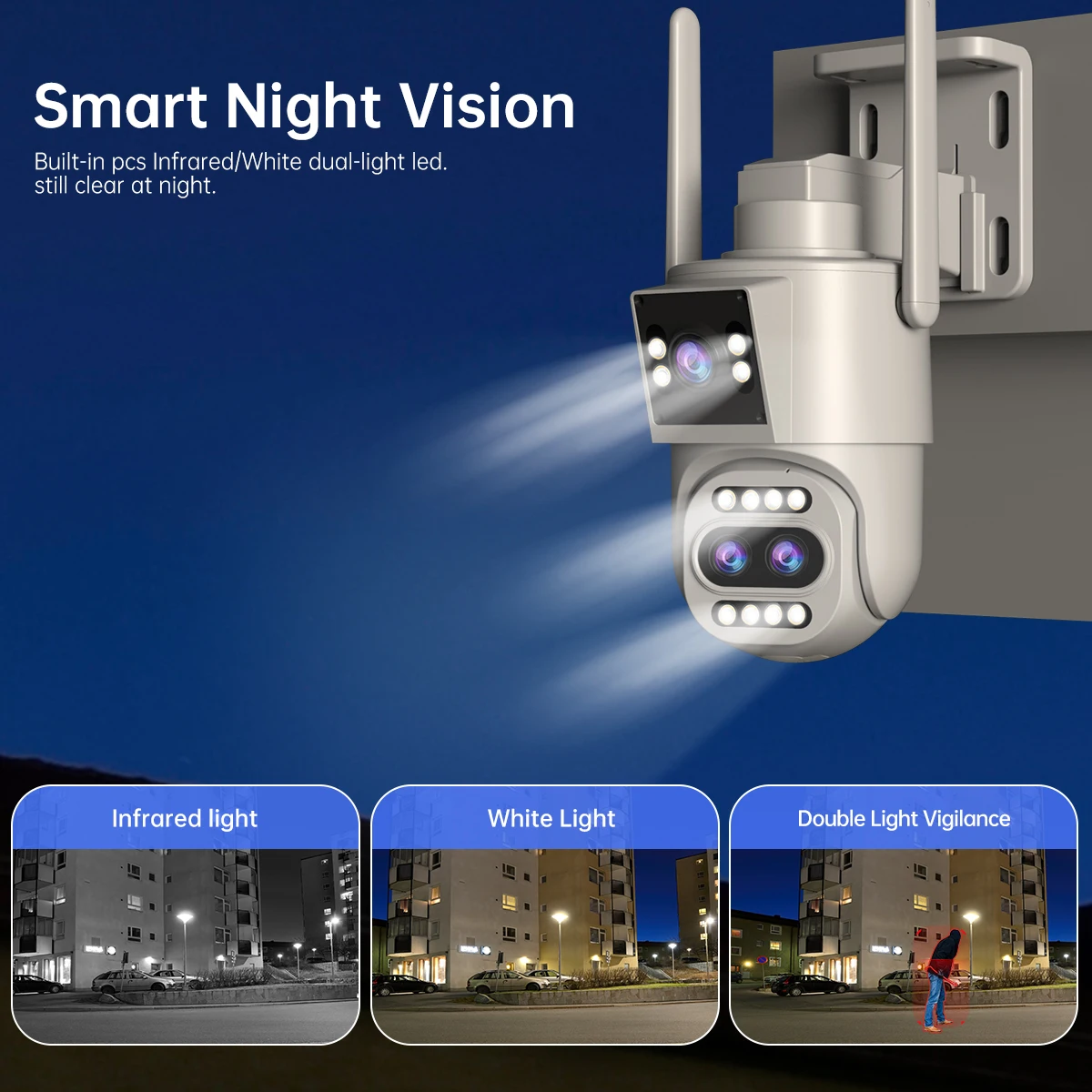 Imagem -06 - Jooan 8mp 4k hd Wifi Câmera ip ao ar Livre 10x Zoom Três Lentes Tela Dupla Câmera Ptz Rastreamento Automático de Segurança em Casa Vigilância Cctv