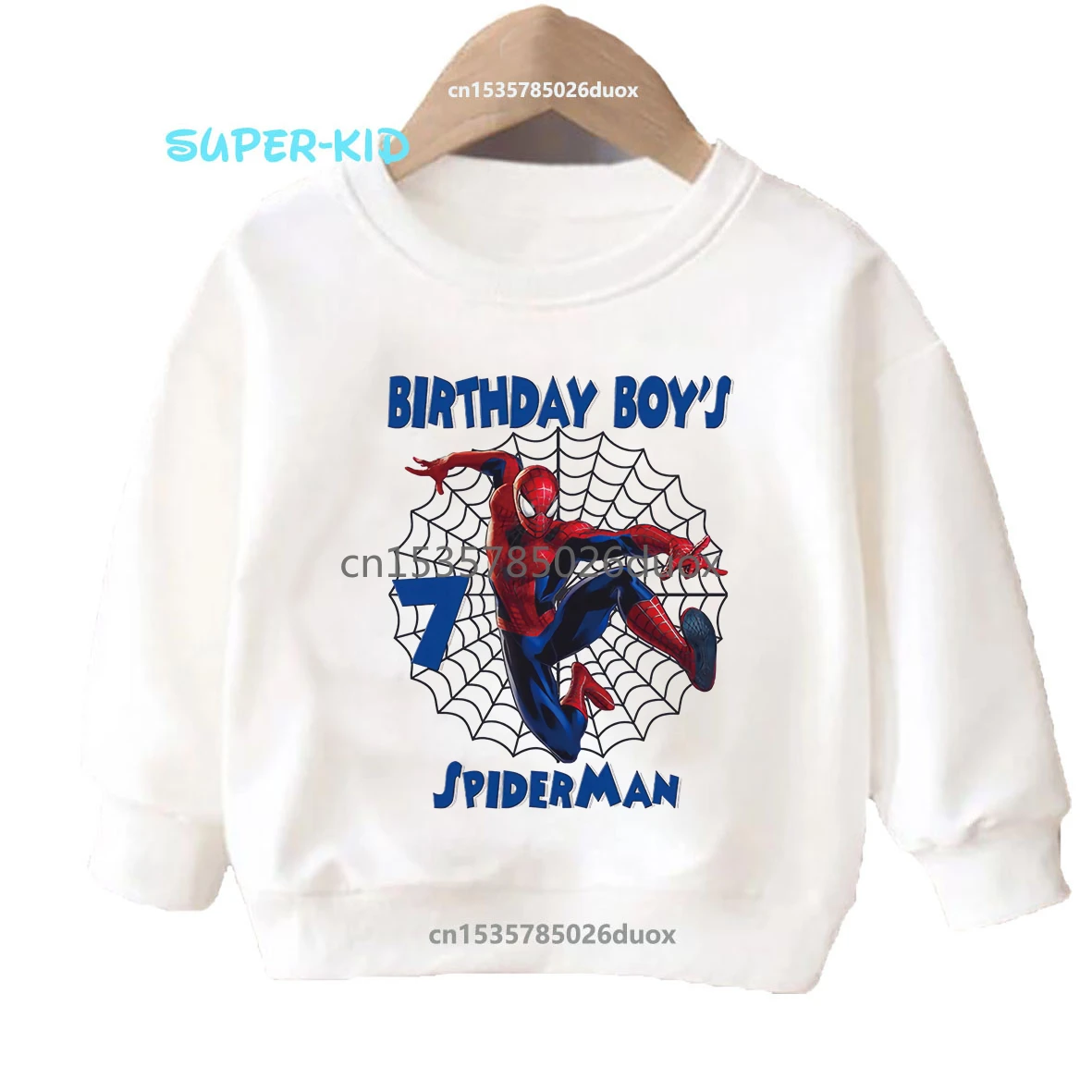 Kid 1 2 3 4 5 6 7 8 9 Years Birthday Marvel Spiderman Boys Sweatshirts Spider-Man Birthday Personalize Name Boys Winter Hoodies