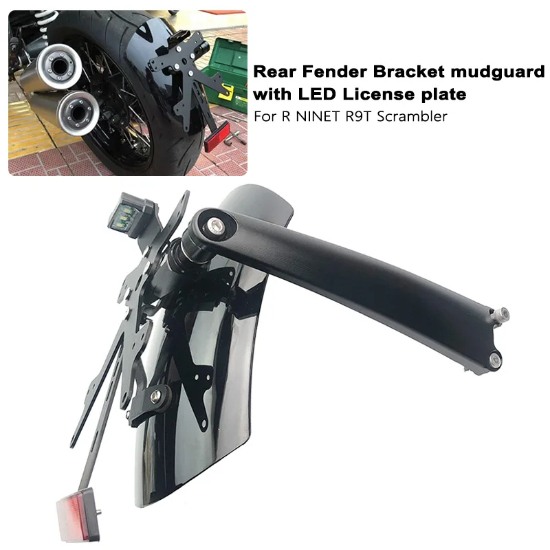 

R NINET Rear Fender Bracket For BMW R NINET R9T Scrambler 2014-2023 2021 2022 Mudguard with LED License Plate