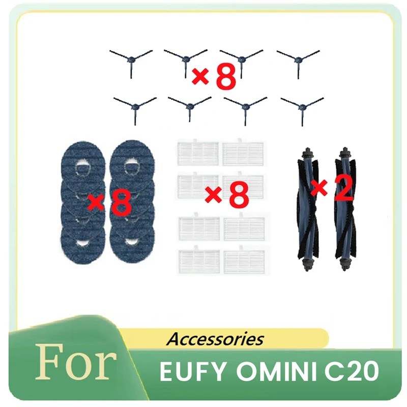 26 Pcs For EUFY OMINI C20 Sweeping Robot Accessories Cleaner Parts Replacement