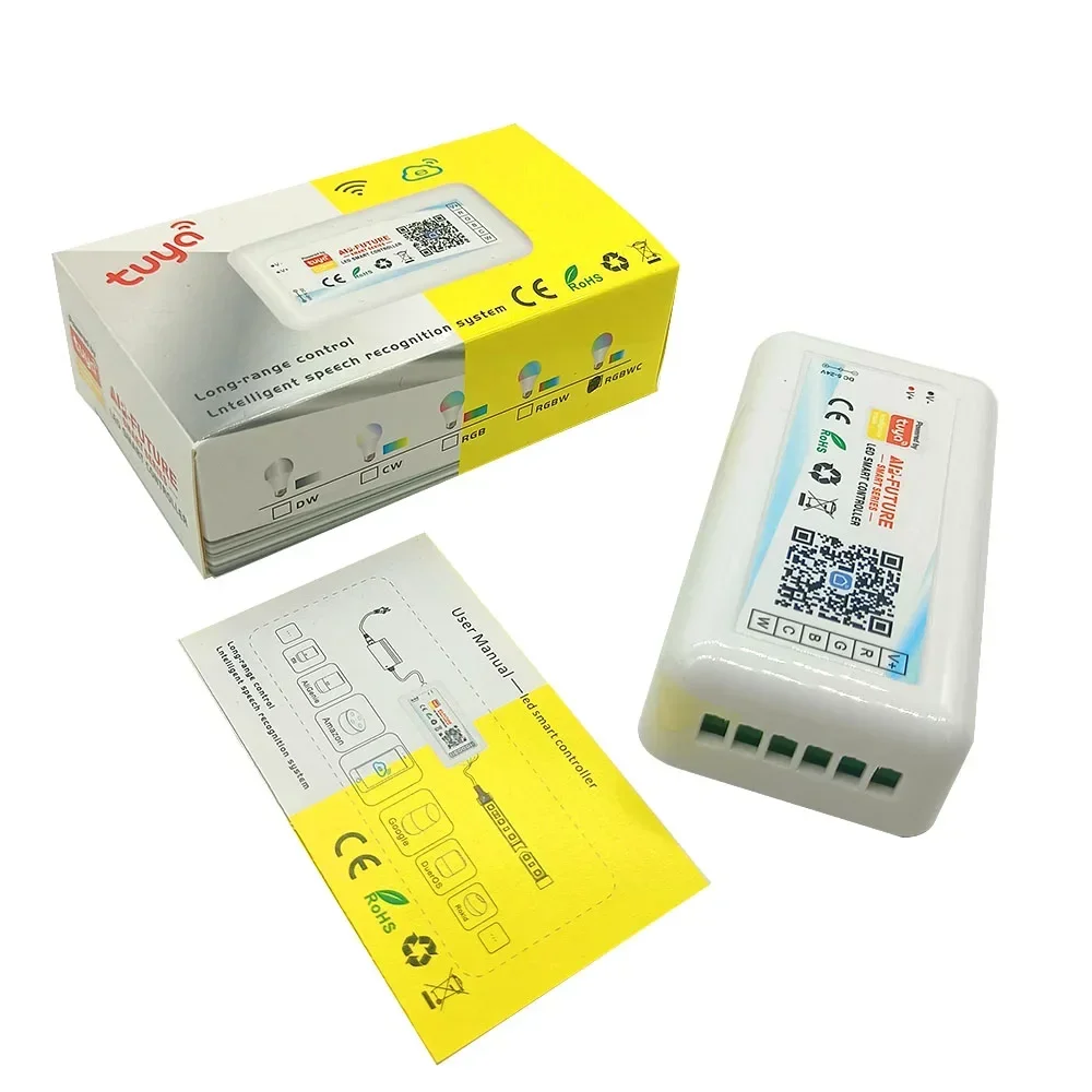 DC5-24V Led Smart Controller Tuya Wifi Wireless Single Color/CCT/RGB/RGBW/RGBCCT Voice Control For 2835 5050 led Strip Light