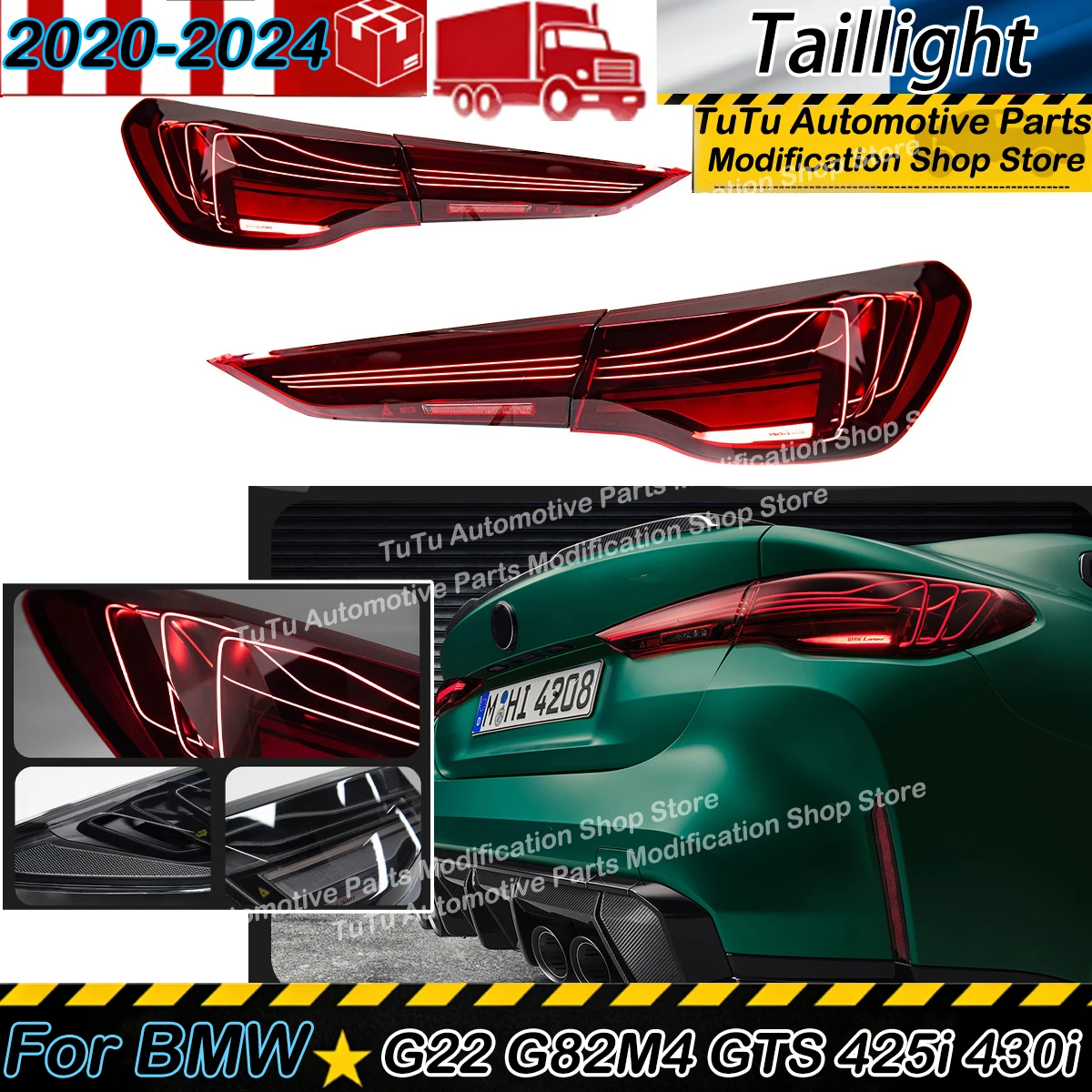 

Taillight Plug Play for BMW 4 Series G22 for G82 M4 GTS 425i 430i Daytime Running Lights LED Dynamic Assembly Modification Parts
