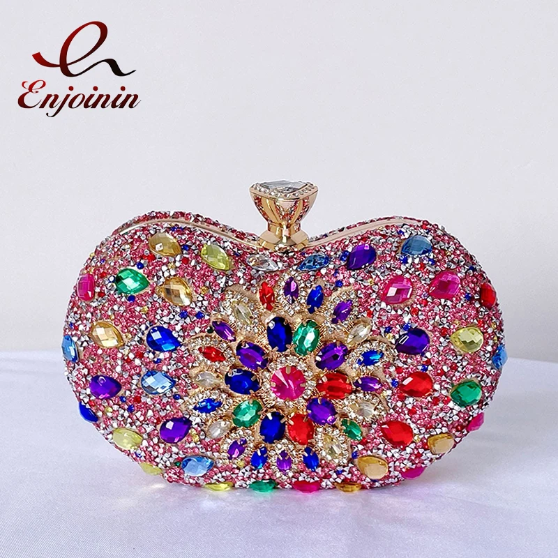 Colour Diamond Luxury Party Clutch Bag Evening Purses and Handbags for Women Crystal Rhinestone Wedding Chic Shoulder Bag