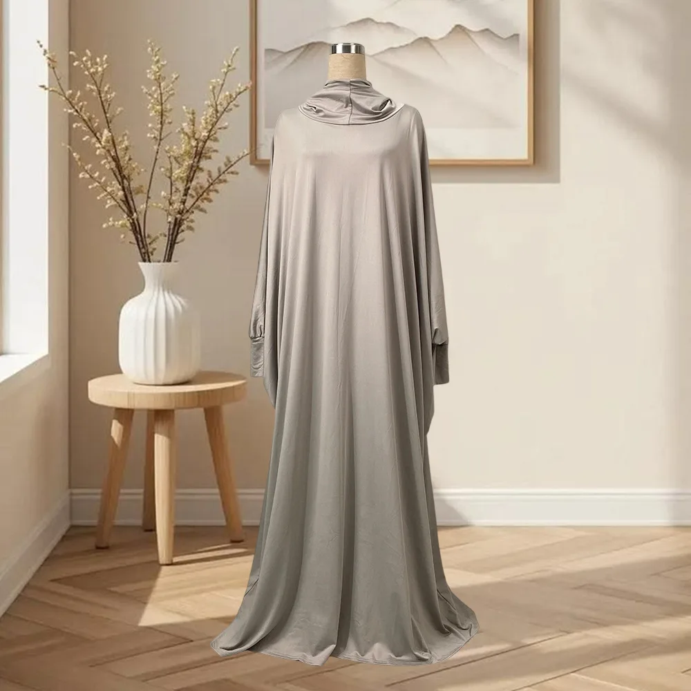 

Modest Overhead Abaya Muslim Women Prayer Garment Hooded Dress Robe Arabic Kaftan Khimar Abayas Gown Eid Ramadan Islam Clothing