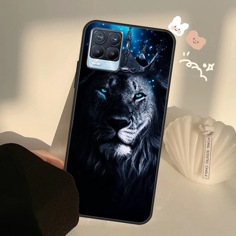 King of jungle Lion Case For OnePlus 10 9 Pro 8T 9R Nord2 Cover For Realme GT Neo 2 3 GT Master 8i 9i 8 Pro