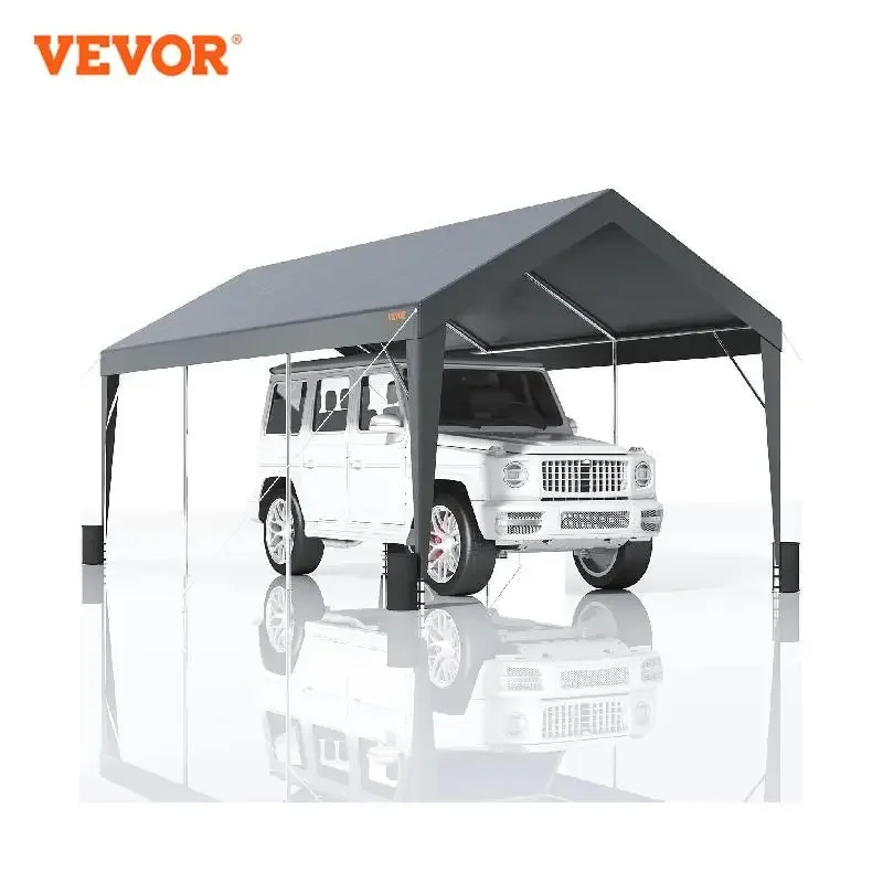 

VEVOR Carport 10x20ft Heavy Duty Car Canopy Garage with 8 Reinforced Poles and 4 Weight Bags UV Resistant Waterproof Tarp