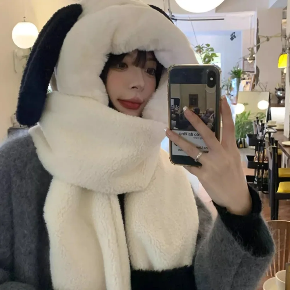 مجموعة من ثلاث قطع من قبعة صغيرة ، قبعة ، أحادية اللون ، وشاح محيط رأس كبير ، قفازات ، سميكة دافئة ، سترة للرقبة ، أزياء