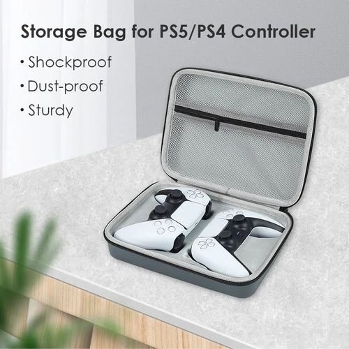 Imagen 2 del producto Estuche de transporte de Doble controlador para PS4, PS5, DualSense, Gamepad, bolsa de almacenamiento dura de EVA, a prueba de golpes, impermeable, estuche de transporte de viaje