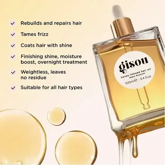 Honey Infused Hair Care Oil Improve Dry Restless Hair Care Flexibility Long Lasting Fragrance Retention Hair Conditioner 20ml