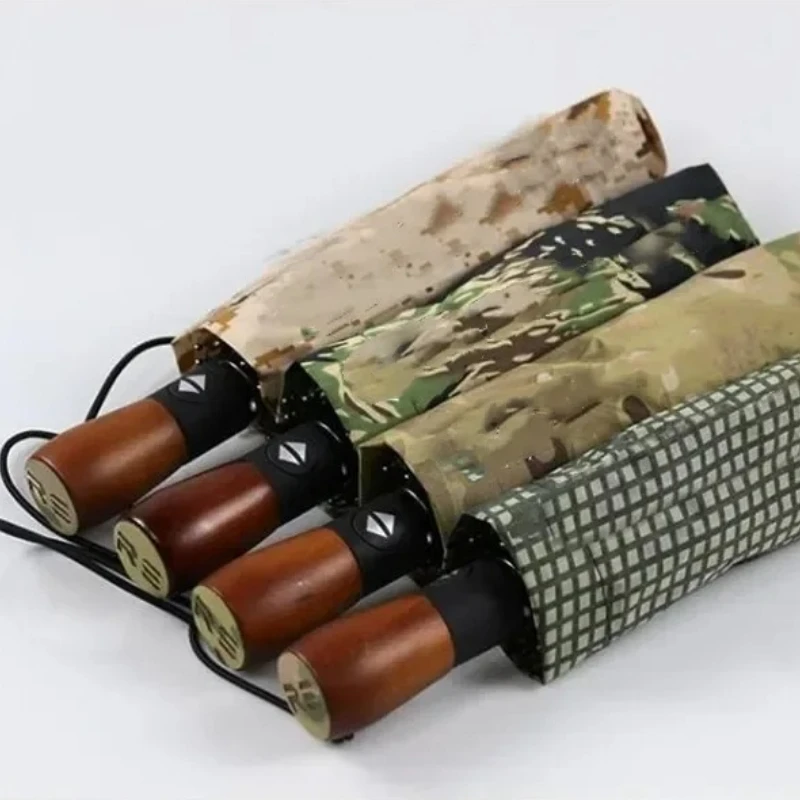 MC Tiger Stripe Camouflage ร่มอัตโนมัติเต็มรูปแบบ Desert Digital Night Camo ร่มพับผู้ชายผู้หญิงกองทัพแฟนของขวัญ