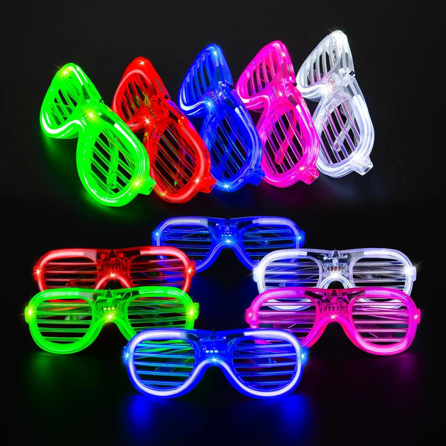 

1/10pcs Light Up Glasses Fashion LED Glasses Glow In The Dark Luminous Glasses Gift For Adult Kids Bar KTV Concert Supplies