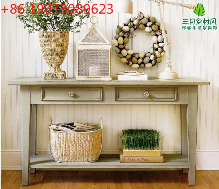 

Американский сельский американский европейский пасторальный стиль ретро старый серо-зеленый входной шкаф